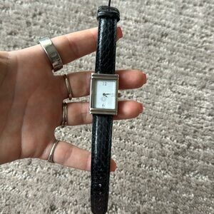 Sasha Rhett Genuine Snakeskin Rectangular Face Watch